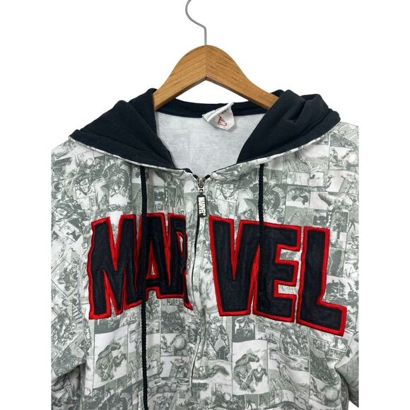 Marvel Hoodie Sweatshirt Universal Studios Grey White Sweatshirt Zipper Small - Picture 7 of 9